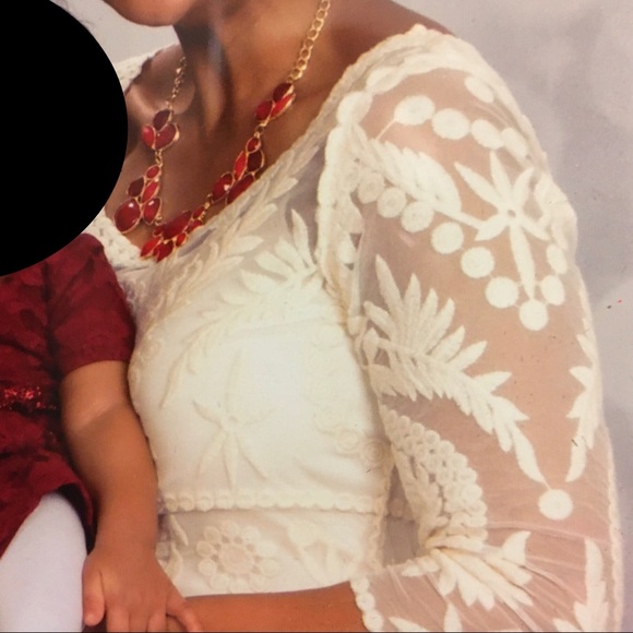 Express Cream Lace Boho Dress or Long Shirt EUC - Picture 8 of 8